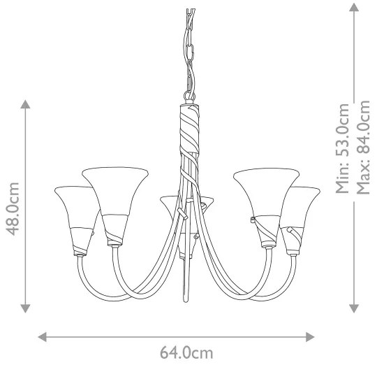 Lustră pe lanț Elstead EM5-COPPER EMILY 5xE14/40W/230V