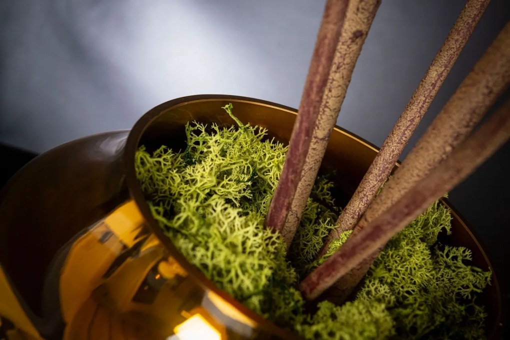 Aranjament floral mare decor festiv design LUX GOLD ATOLLO FICUS H-118cm