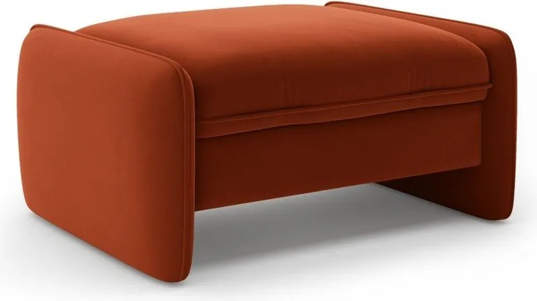 Taburet cărămiziu cu tapițerie din catifea Georgia – Micadoni