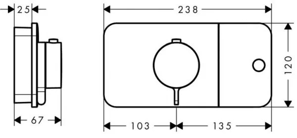 Termostat incastrat pentru 1 consumator, negru mat Negru mat