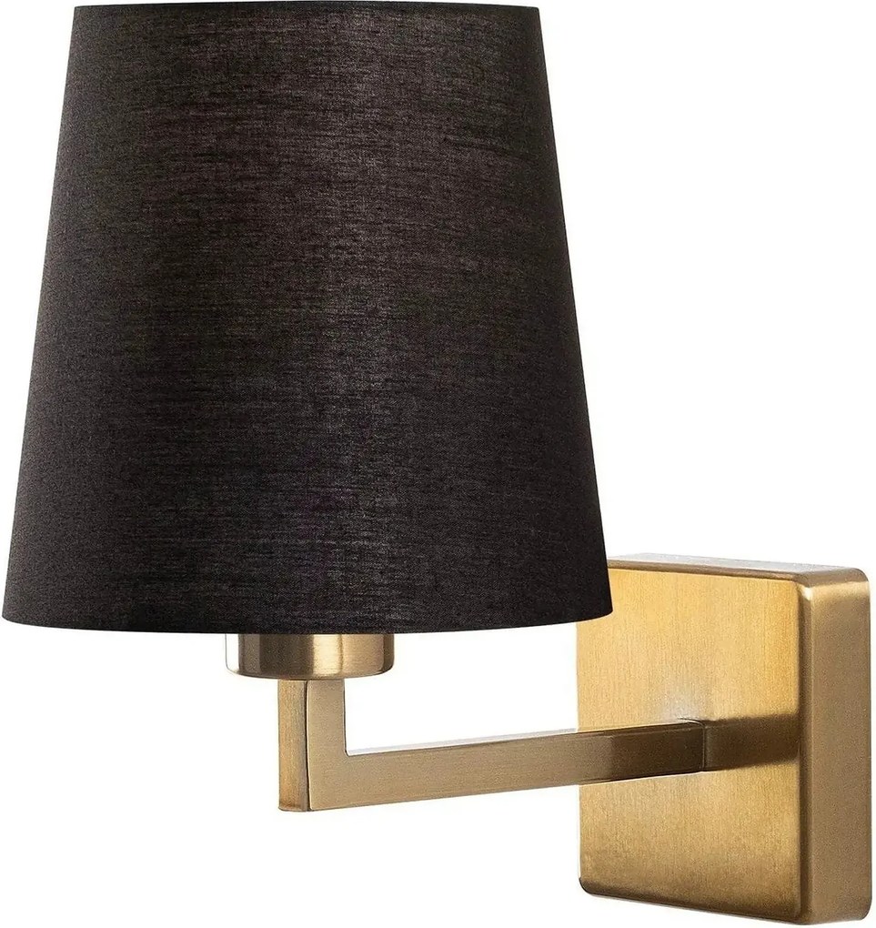 Lampa perete 4654, negru/auriu, metal/material textil, 18x24x30 cm