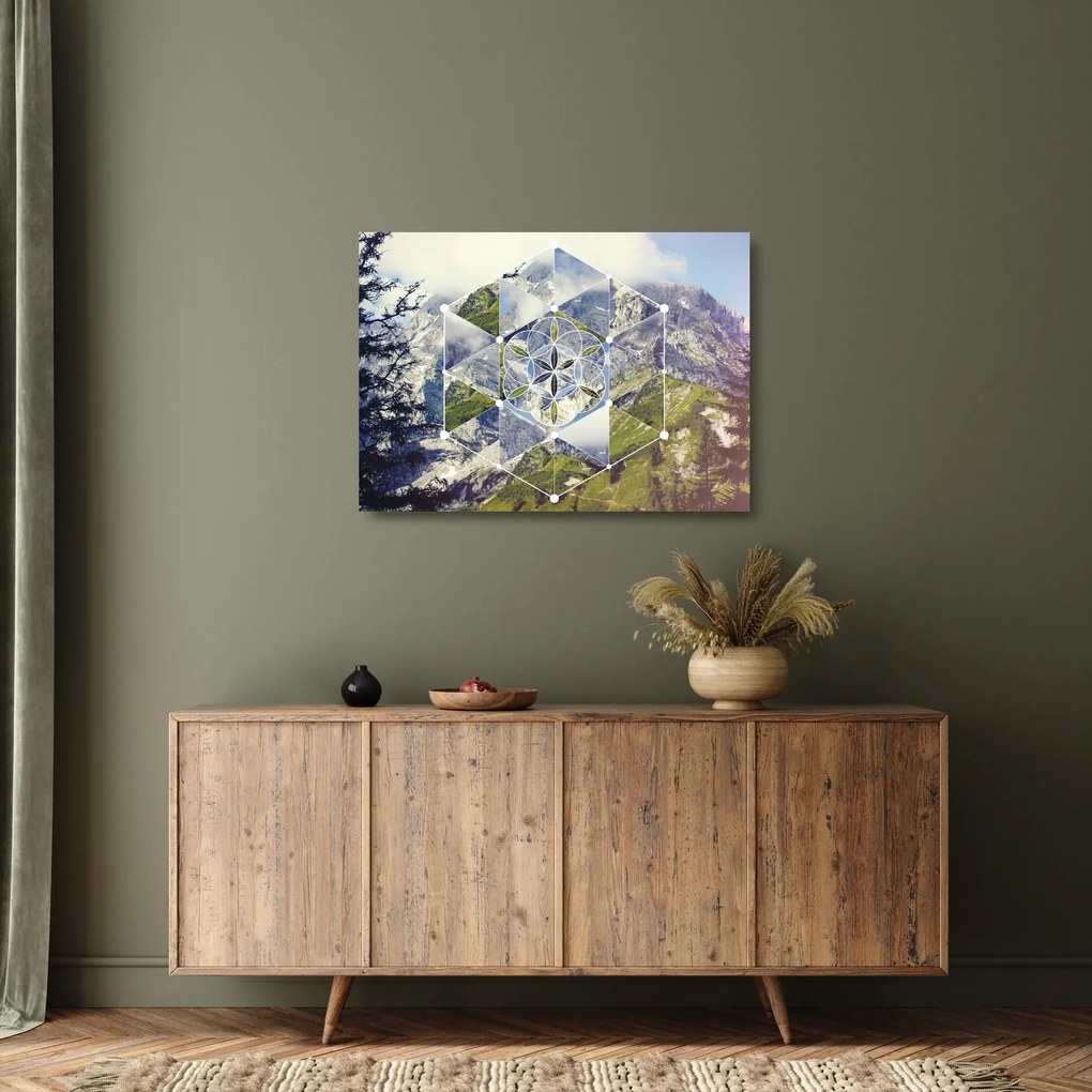 Tablou pe sticlă - Model geometric (70x50 cm)