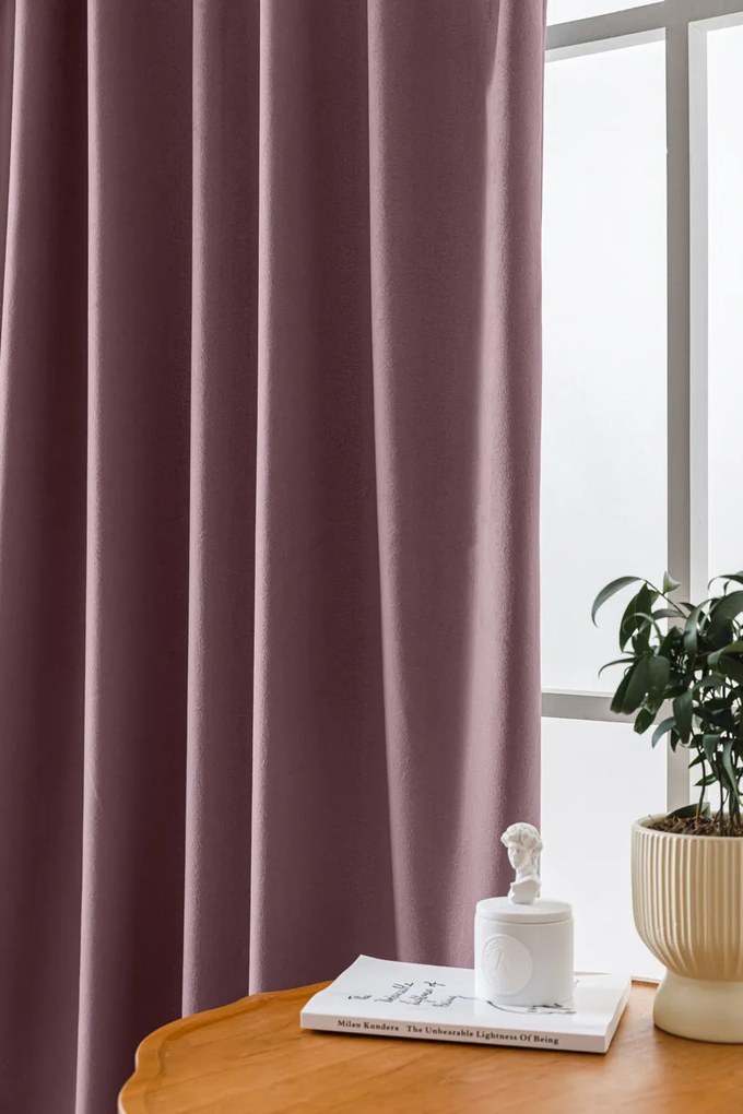 Draperie opaca VELVET violet deschis 140x270 cm Agatat: Inele metalice