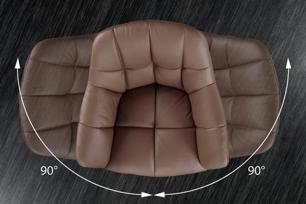 Set 2 scaune pivotante Papillon, piele maro