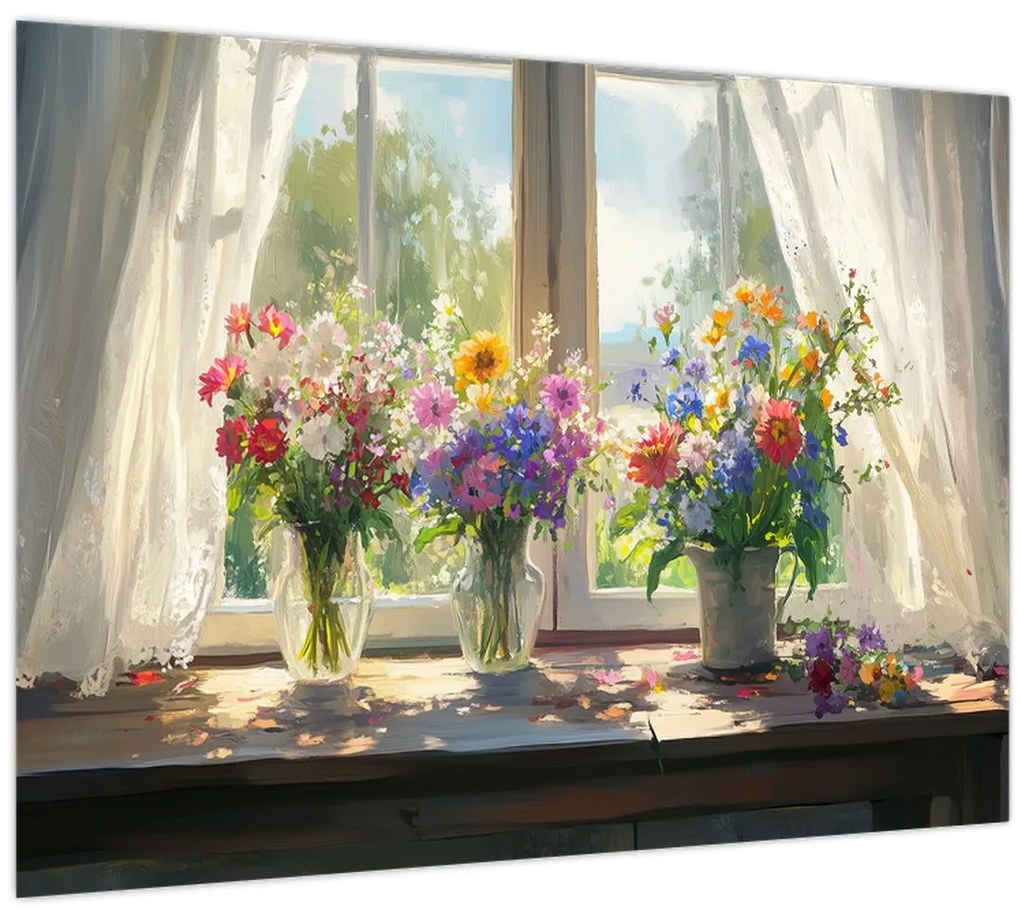 Tablou - Buchet la fereastră (70x50 cm)