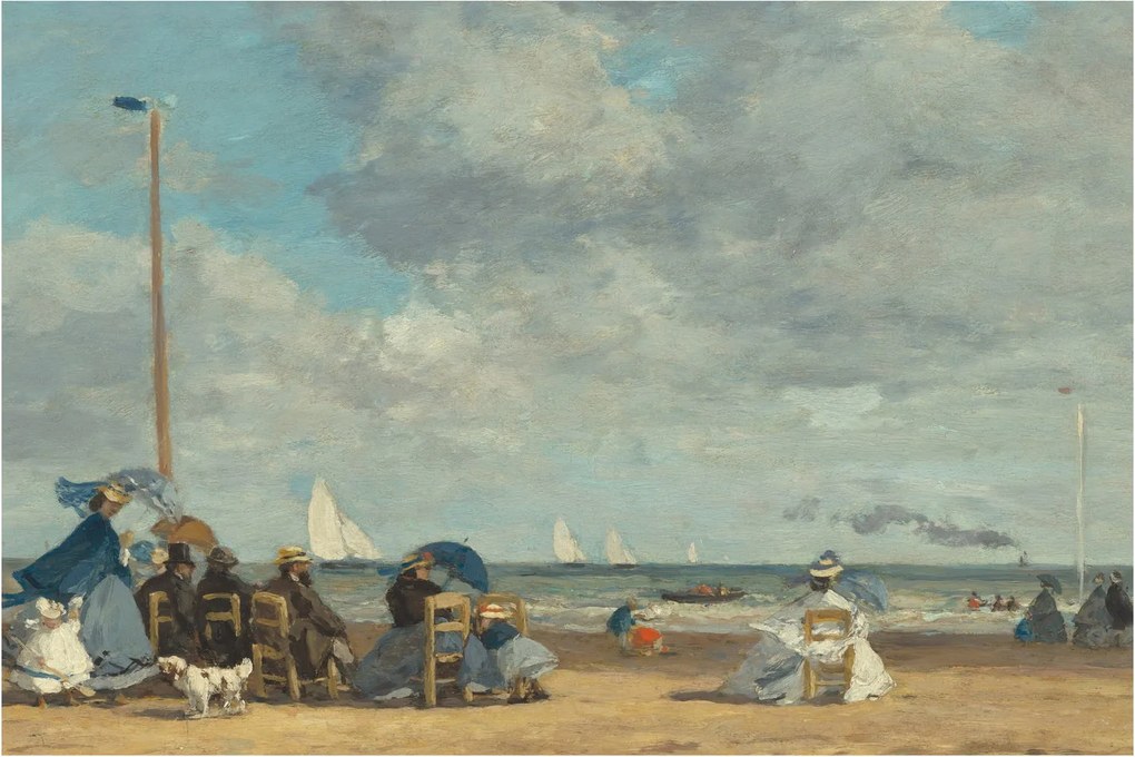 Tablou - Eugène Boudin, Beach  at Trouville, reproducere (90x60 cm)