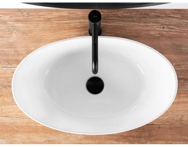 REA-U6802 - Lavoar pentru blat KATE 27x45 cm, ceramică/alb lucios