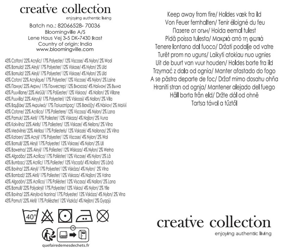 Pătură galbenă/roz din bumbac reciclat 130x160 cm Isnel – Bloomingville