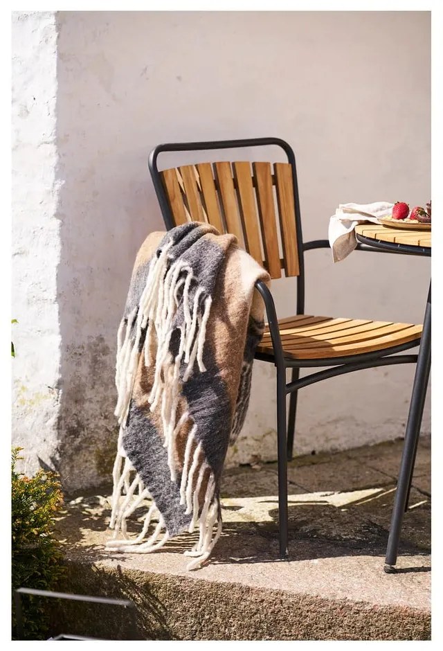 Pătură maro din amestesc de lână 130x170 cm Carmel – House Nordic