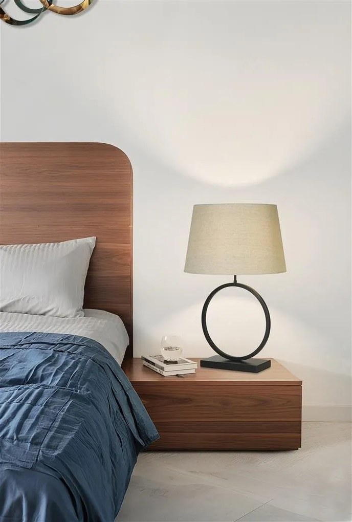 Veioza/Lampa de masa decorativa Elegant negru/natural