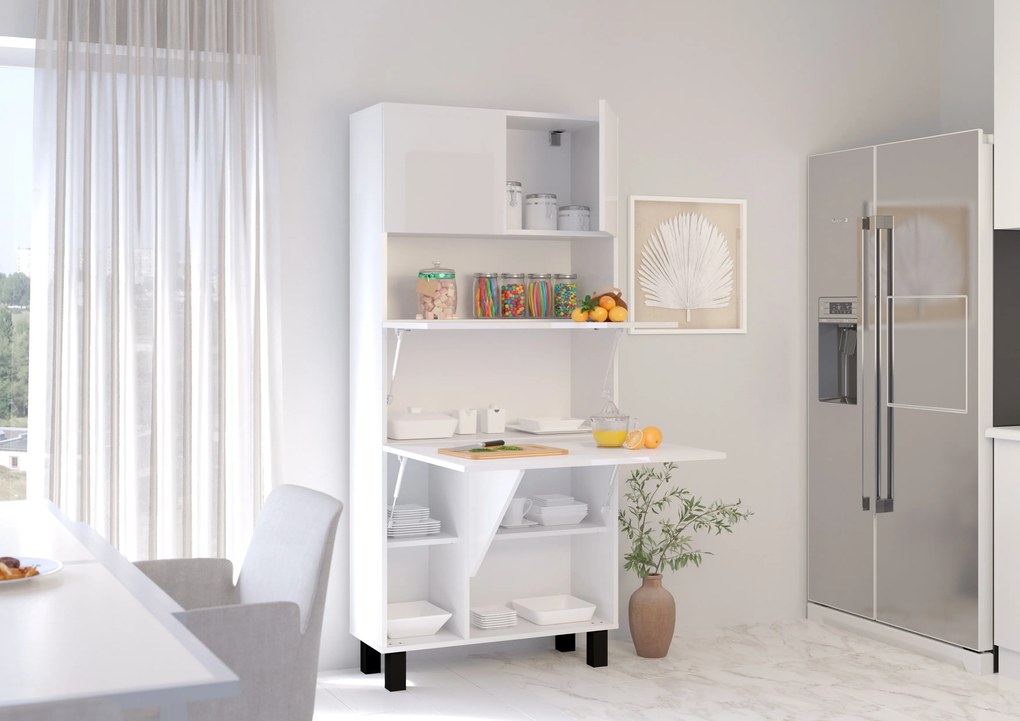 Masă PC Home (alb lucios). Promo -7%. 1124933