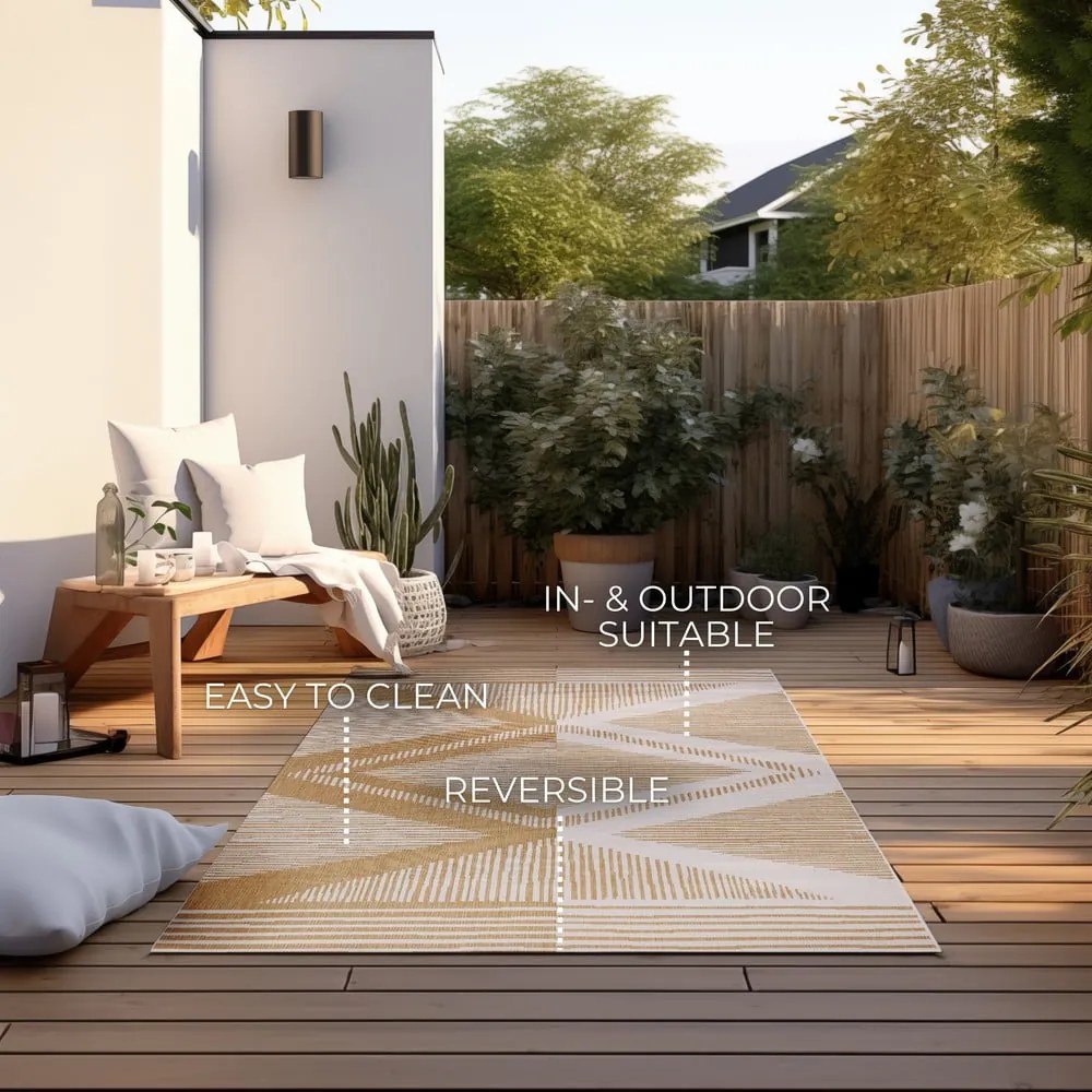 Covor de exterior galben ocru/crem 80x150 cm Gemini – Elle Decoration