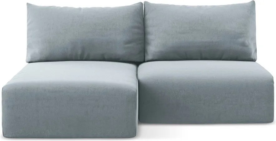 Colțar albastru extensibil/cu spațiu de depozitare cu tapițerie din catifea (cu colț pe partea stângă/cu șezlong) Kalena – Makamii