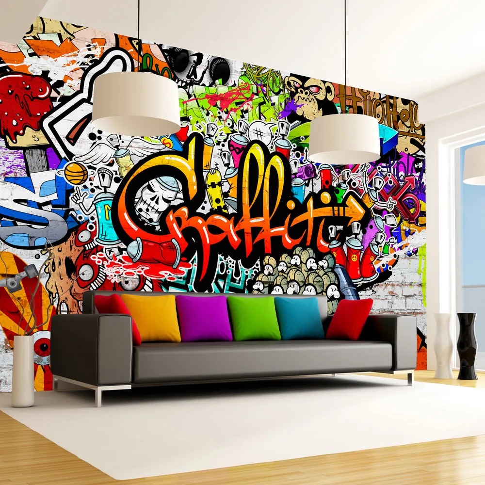 Fototapet Bimago - Colorful Graffiti + Adeziv gratuit 400x280 cm
