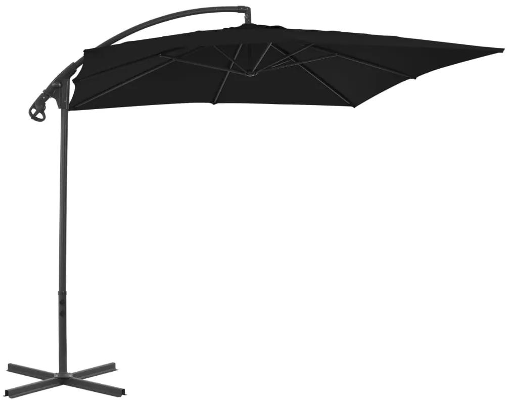 Umbrela suspendata cu stalp din otel, negru, 250 x 250 cm Negru