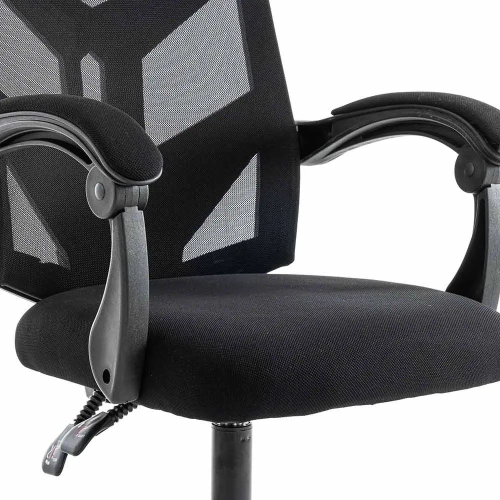 Scaun tip gaming din mesh negru, cu spatar rabatabil ergonomic OFF 434