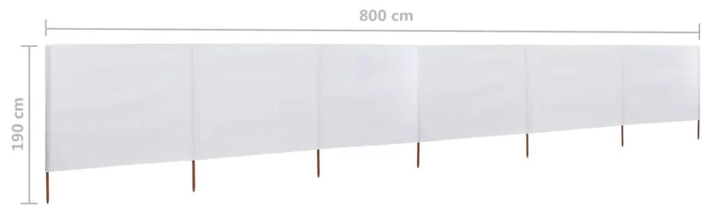 Paravan anti-vant cu 6 panouri, alb nisipiu, 800x160 cm textil alb nisipiu, 800 x 160 cm