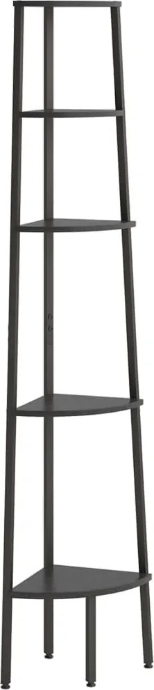 vidaXL Raft de colț cu 5 niveluri, negru, 45,5x31,5x180 cm