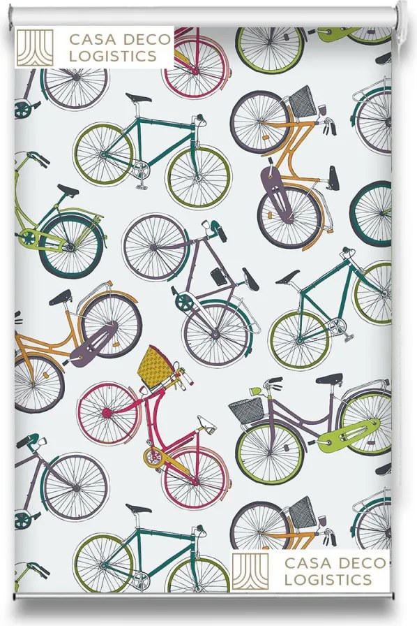 Roletă textilă Urban 4004 cu biciclete colorate