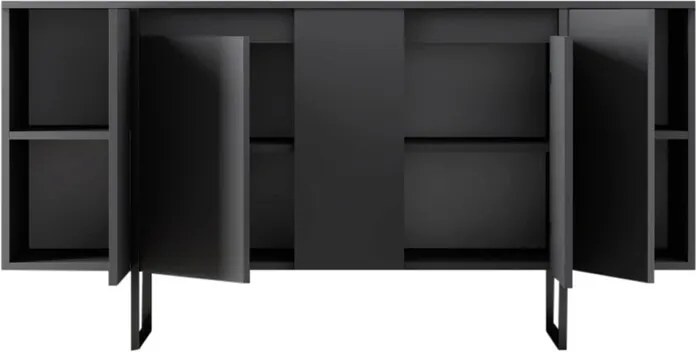 Consola, Hanah Home, Luxe, 160x35x80 cm, Antracit / Negru