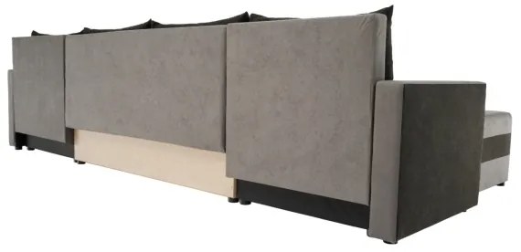 Colțar extensibil universal în U BRISTOL, tapițat, gri/negru