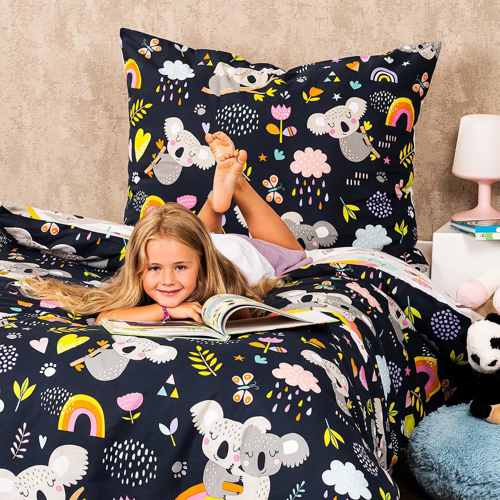 Lenjerie bumbac 4Home Koala rainbow, 140 x 200 cm, 70 x 90 cm