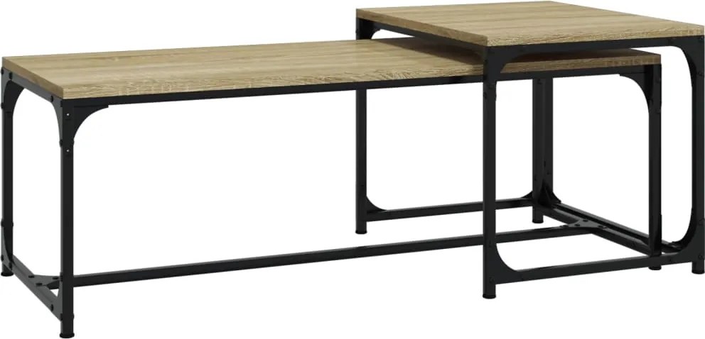 vidaXL Măsuțe de cafea, 2 buc., stejar sonoma, lemn compozit