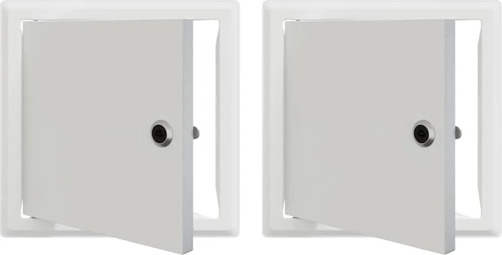 vidaXL Panou de Acces 2 pcs Alb 23 x 23 x 3 cm Oțel