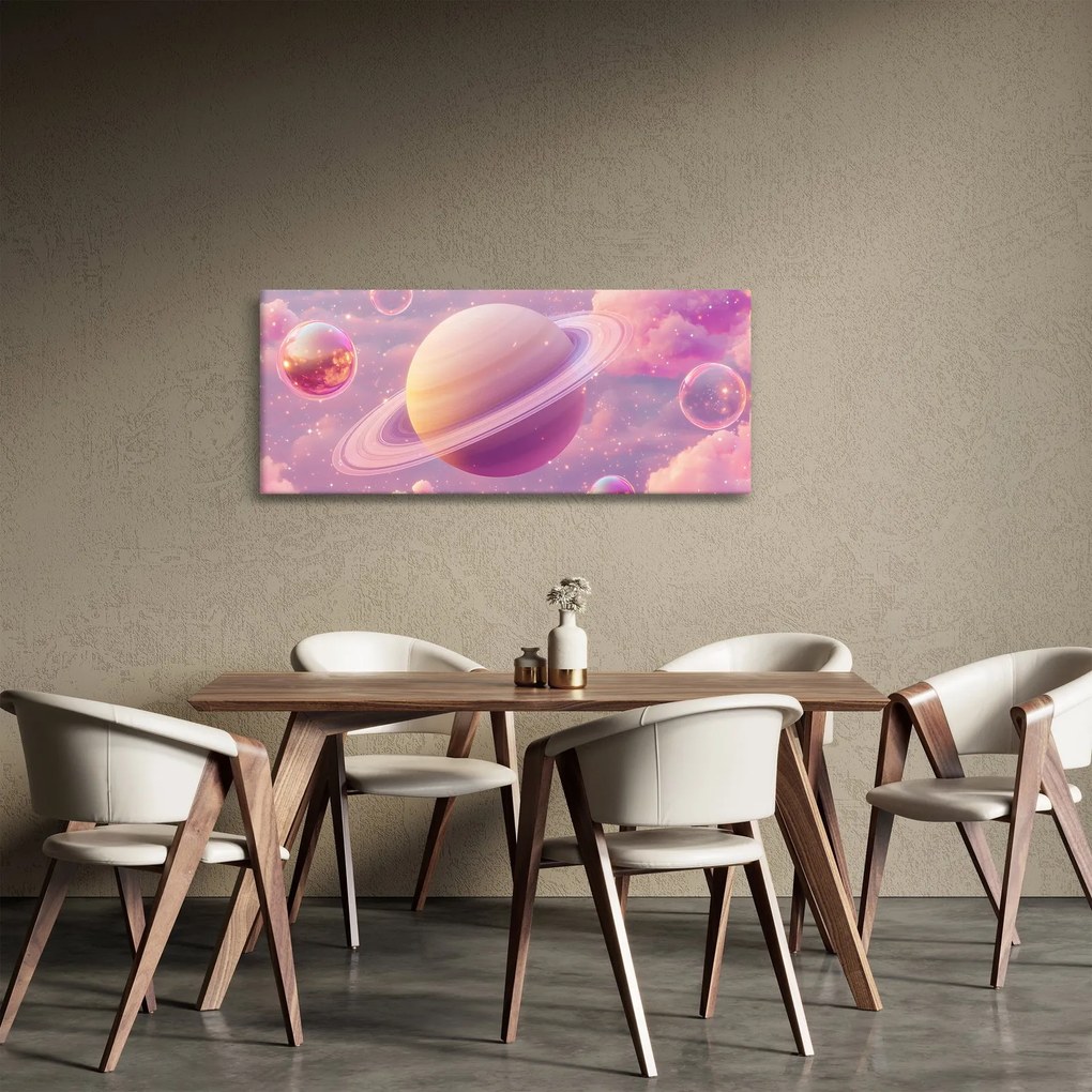 Tablou - Planetă roz (120x50 cm)