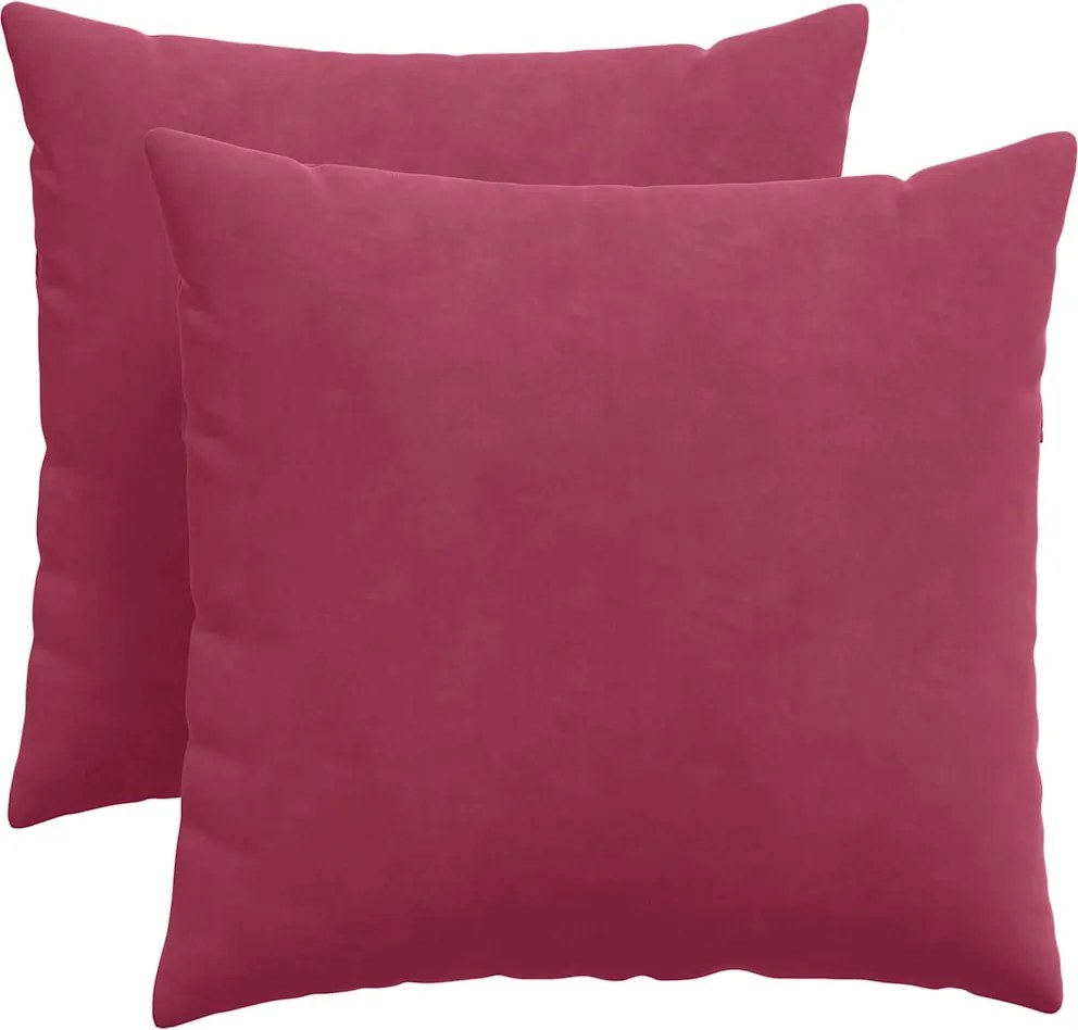 vidaXL Perne pentru canapea 2 pcs Roșu Vin 50 x 50 cm