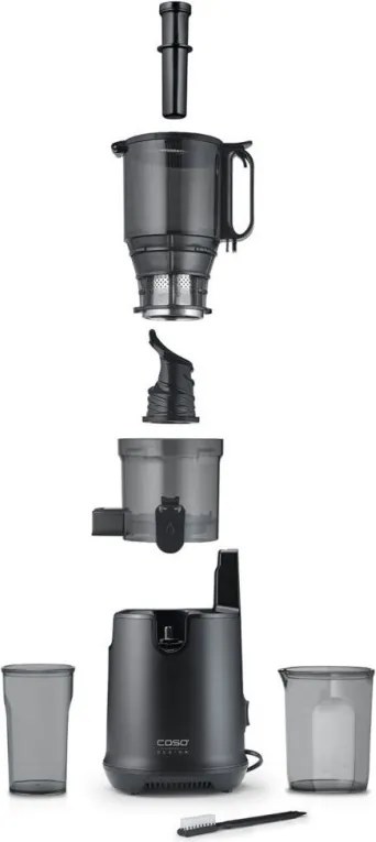 Storcator cu presare la rece slow juicer Caso Juice Fit Pro, 250 W, 1 l, 40 rpm, Safety Stop, Functionare silentioasa, Negru mat