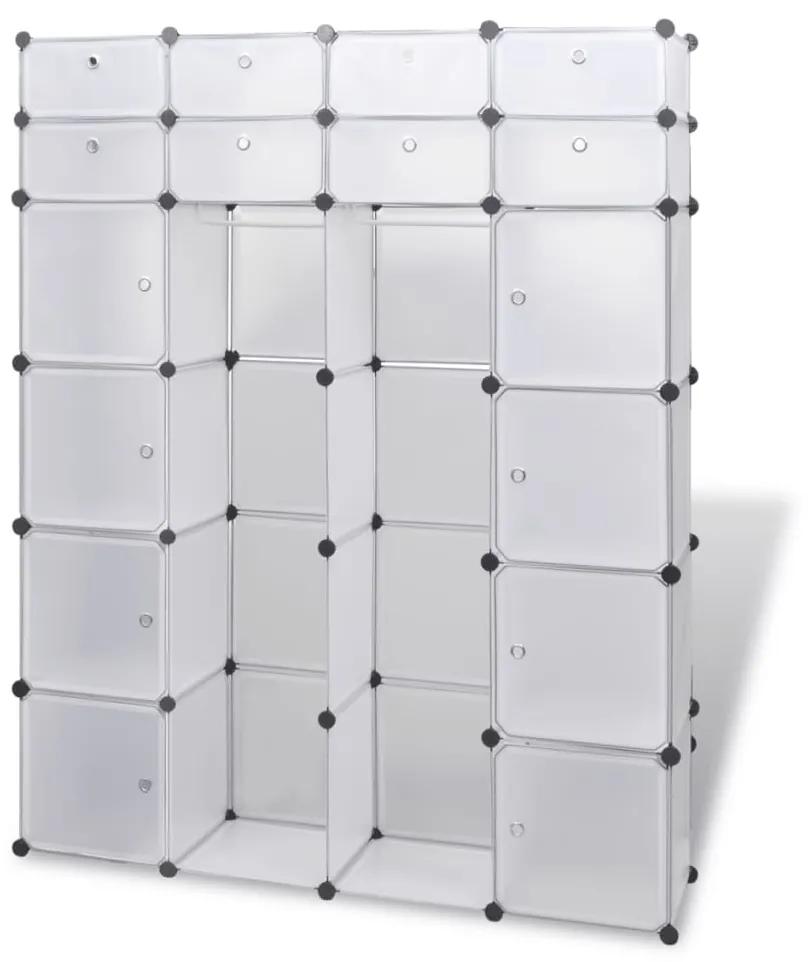 Dulap modular cu 18 compartimente alb 37 x 146 x 180,5 cm Alb, 18 compartimente, 1