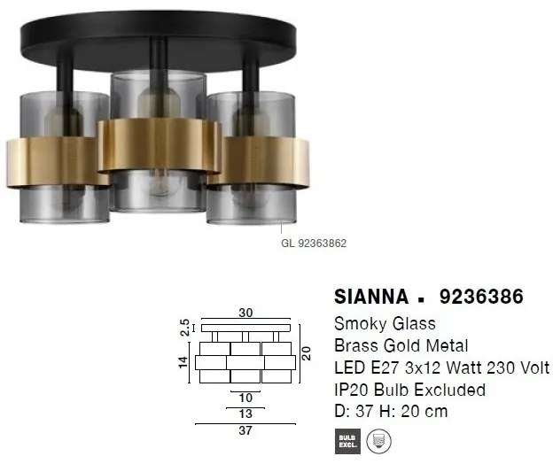 Plafoniera design modern SIANNA 3L
