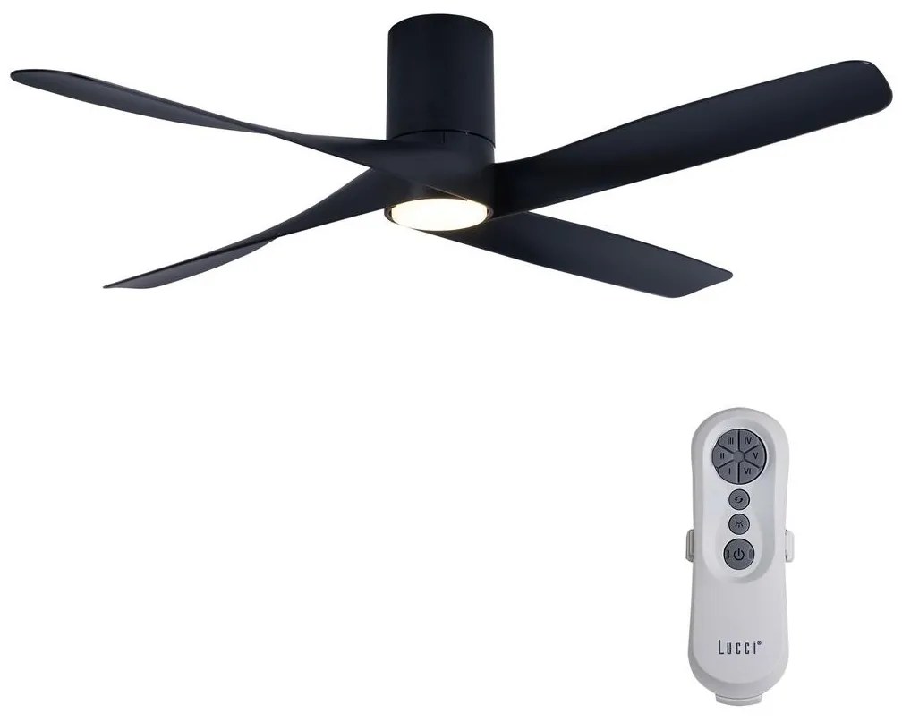 Ventilator LED dimabil Lucci air 213351 RIVIERA 1xGX53/12W/230V negru + telecomandă