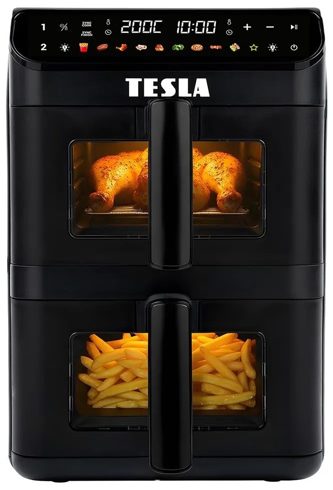 Friteuză cu aer cald TESLA Electronics AirCook - multifuncțională, digitală, 11 l, 2800W/230V, neagră