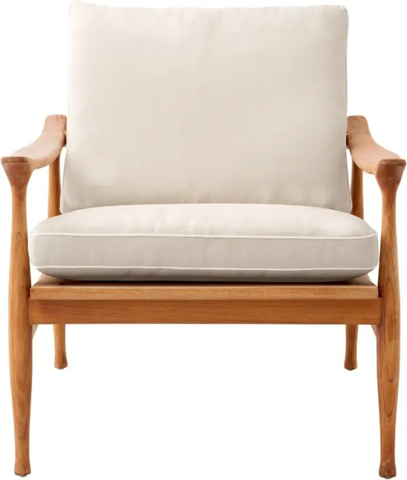 Fotoliu elegant pentru exterior design LUX Manzo natur / flores off-white