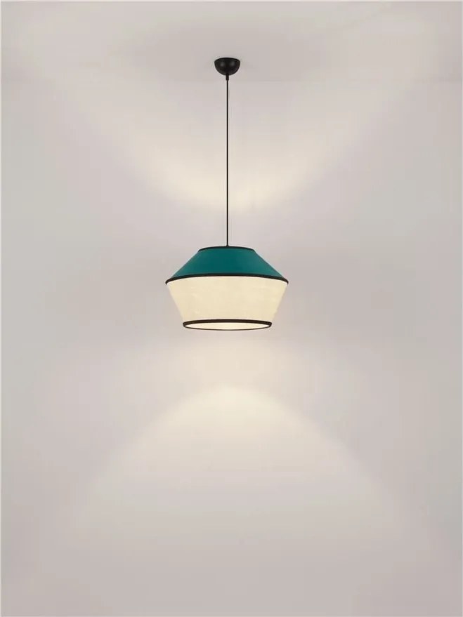 Lustra cu abajur stratifiat catifea Teal cu hartie naturala VELISS