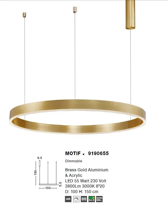 Lustra LED design modern circular MOTIF 55W NVL-9190655