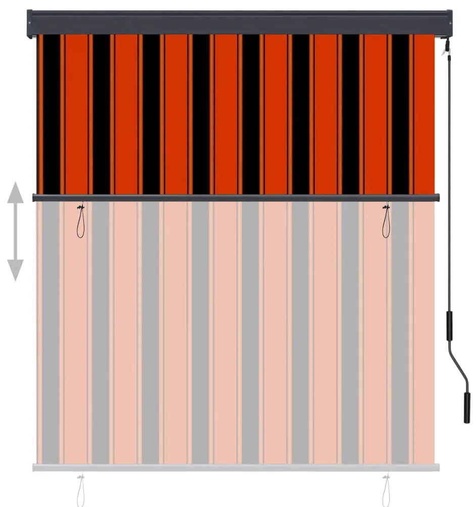 Jaluzea tip rulou de exterior, portocaliu si maro, 140 x 250 cm portocaliu si maro, 140 x 250 cm