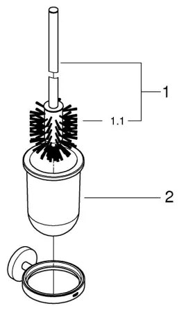 GROHE 411852430 - Set de curățare WC START, 398 × 121 mm, negru