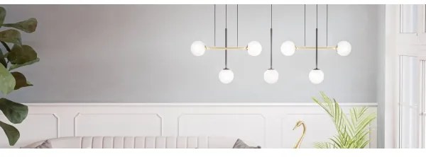 Lustră pe cablu Eglo 390178 PAZ 7xE14/40W/230V auriu/negru