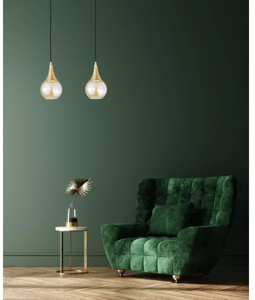 Lustră pe cablu LACRIMA HONEY 2xE27/60W/230V