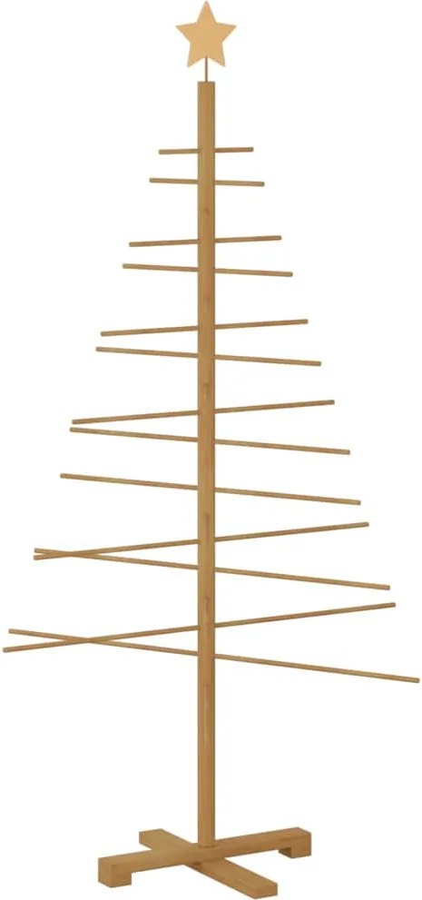 vidaXL Brad de Crăciun din lemn cu suport Maro 150 cm Bambus