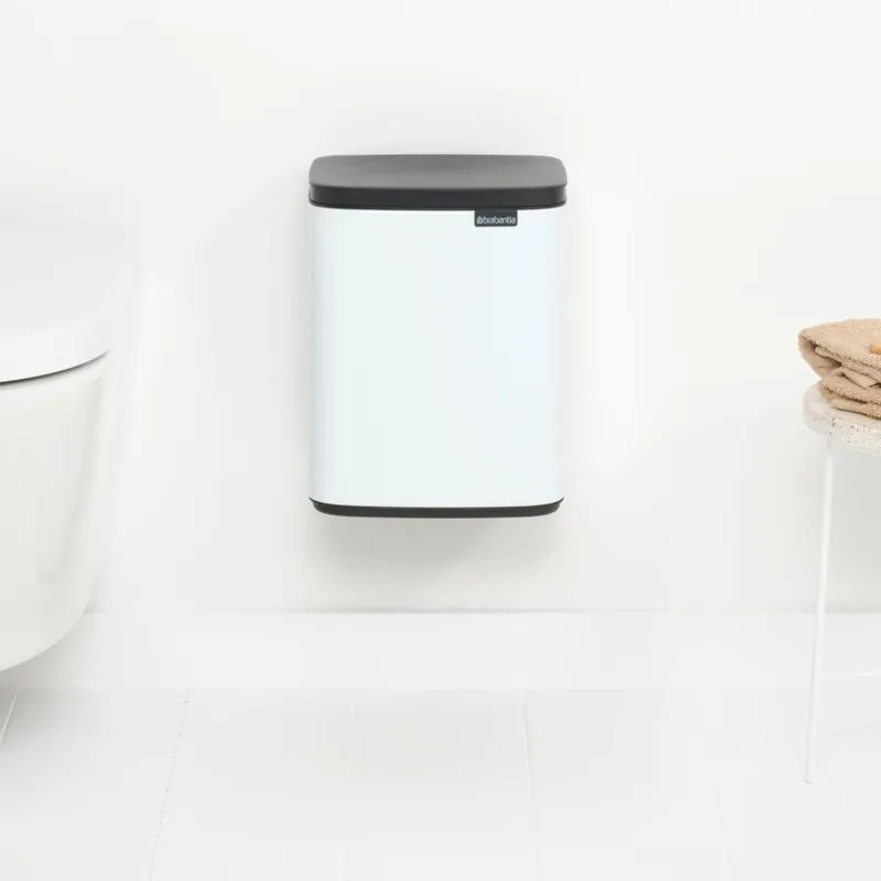 Cos de gunoi Brabantia Bo Small 1006627, 7 L, Deschidere lina si silentioasa, Baza antiderapanta, Alb