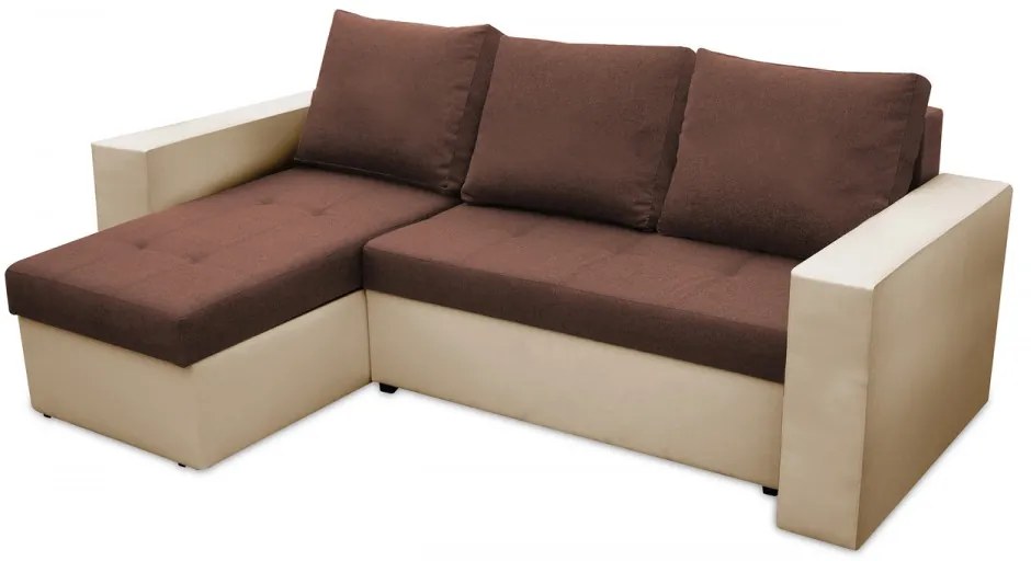 Coltar extensibil Toledo, 226x145x79 cm, 2 lazi depozitare, Reversibil, Bej/Maro