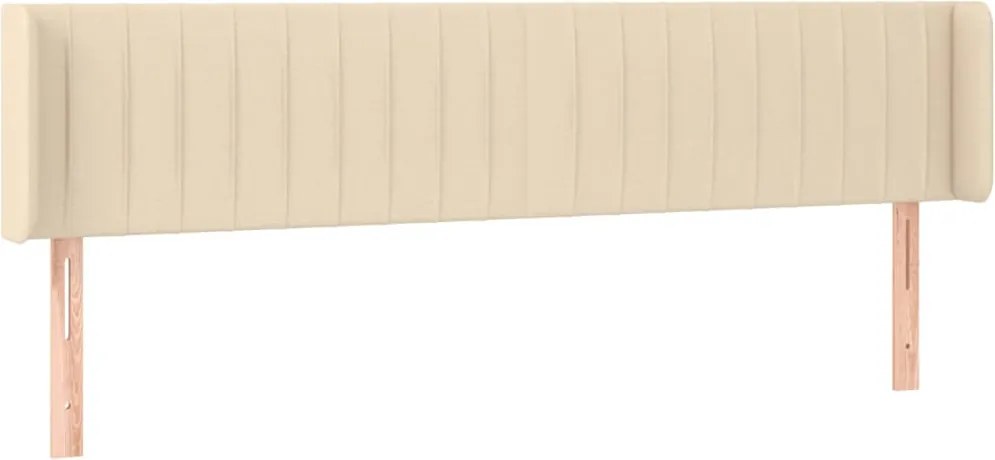 vidaXL Tăblie de pat cu aripioare, crem, 203x16x78/88 cm textil