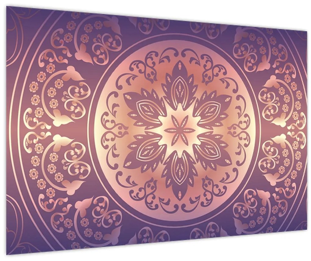 Tablou - Mandala pe gradient violet (90x60 cm)