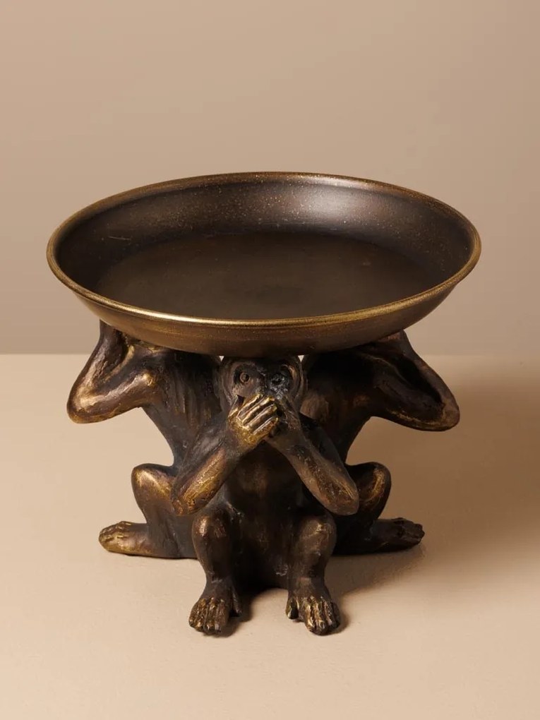 Tavita decorativa, din rasina, Monkeys
