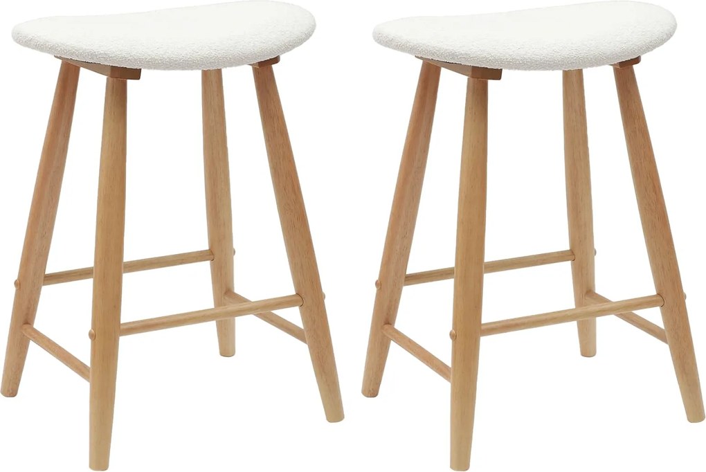 vidaXL Scaune de dining 2 pcs natural 46 x 37 x 63 cm