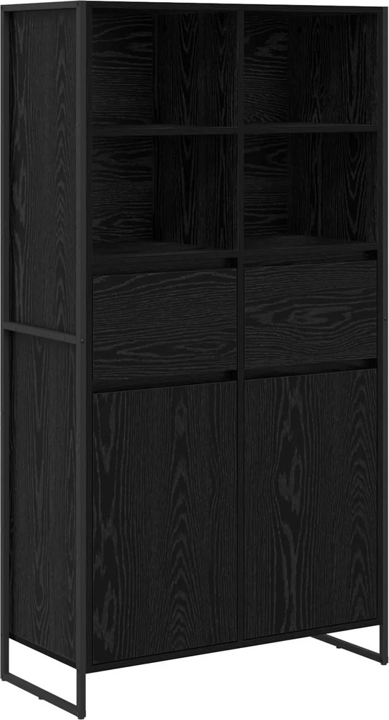 vidaXL Bufet 2 pcs Stejar Negru 81 x 36 x 150.5 cm Lemn compozit